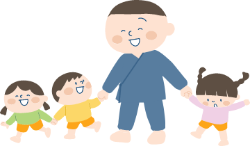 子どもと先生のイラスト