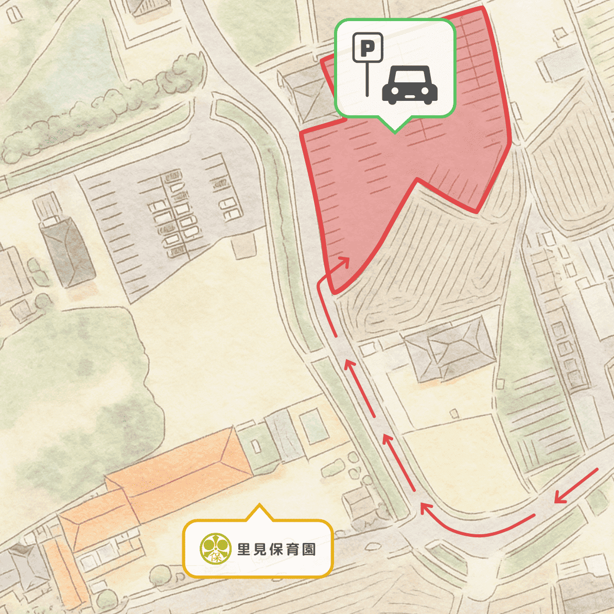 駐車場の案内マップ