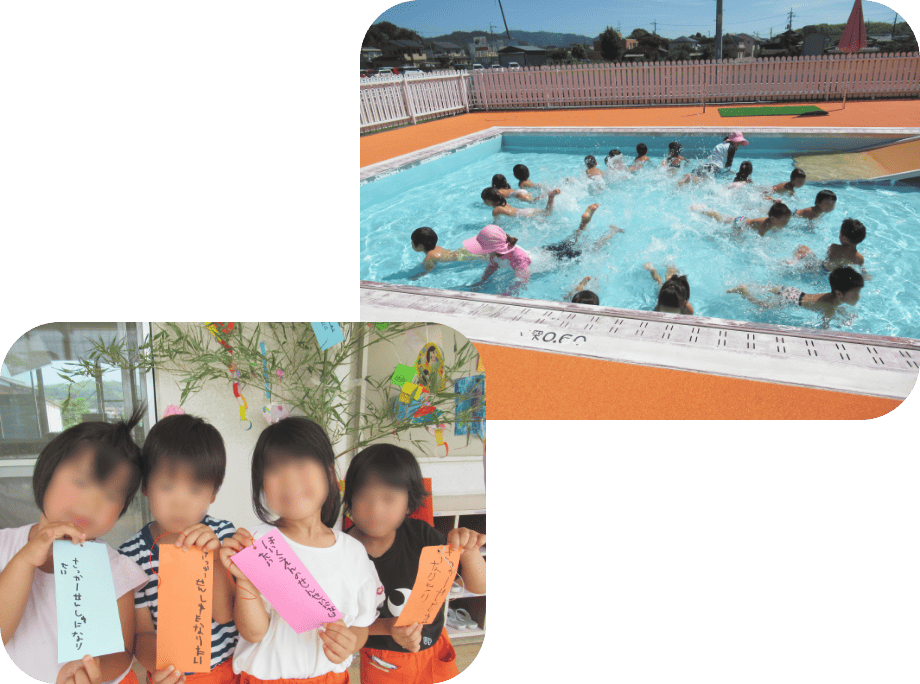 プール開きと七夕祭りの写真